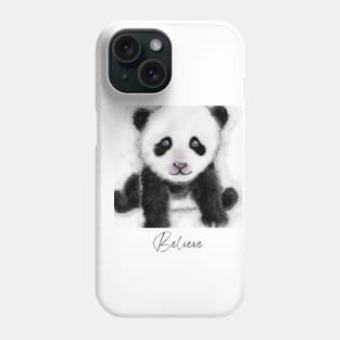 Motivational Baby Panda Digital Artwork - A Mindful Moment From Nature Phone Case