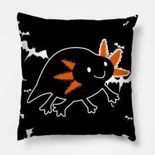 Happy Halloween - Black Axolotl Pillow