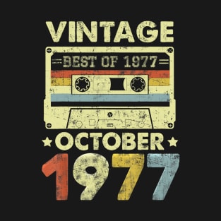 Classic Birthday Gift Men Women Vintage October 1977 T-Shirt