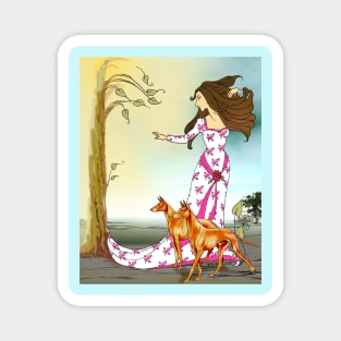 goddess fantasy with pharaoh hounds Magnet