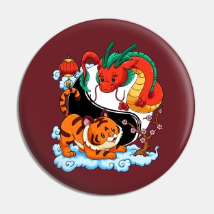 Yin Yang Tiger and Dragon: Year of the Dragon Pin