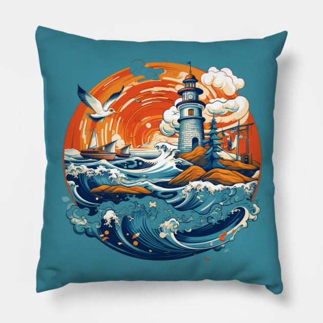 A Lighthouse Pillow by Mistywisp