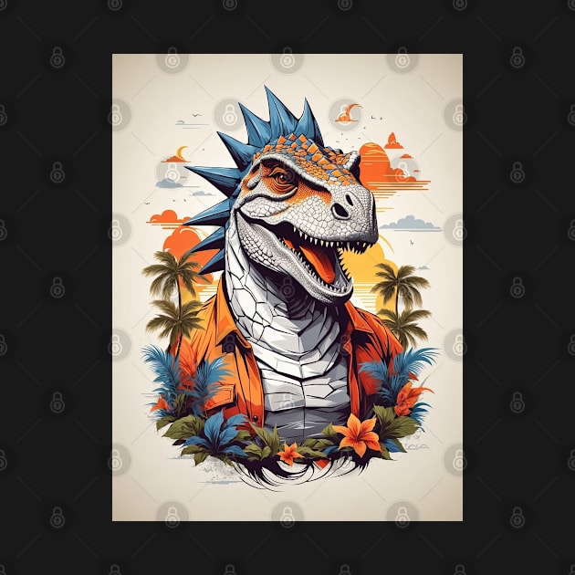 Tropical Dinosaur AI Art by koolteas