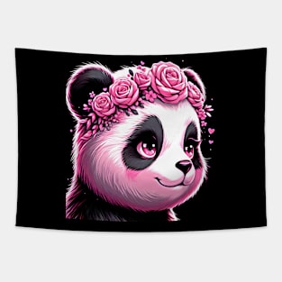 pink panda girl Tapestry