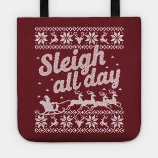 Ugly Christmas Sweater Santa Sleigh All Day Slay Tote