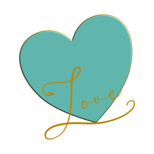 Turquoise Love Heart T-Shirt