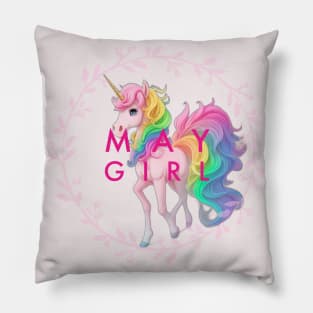 May girl unicorn Pillow