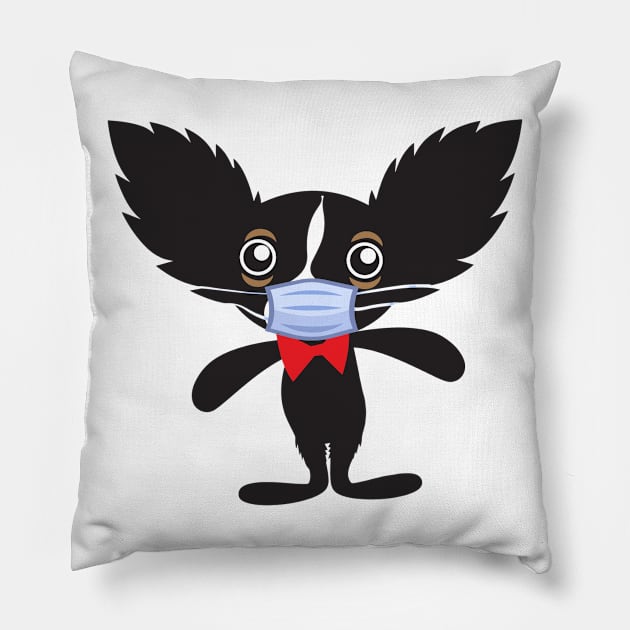 Hola Rico Face Mask With Bowtie #2 Pillow by mort13