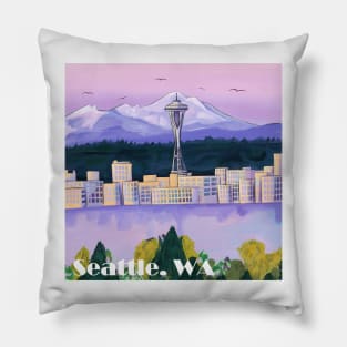 Seattle Washington Skyline Pillow