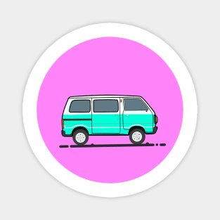 Green Travel Van Car Magnet