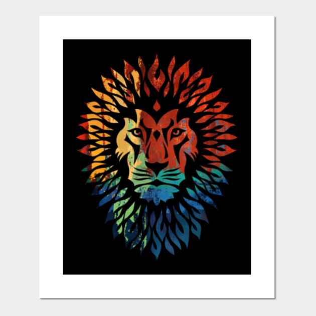 Abstract Lion Painting Animal Posters And Art Prints Teepublic