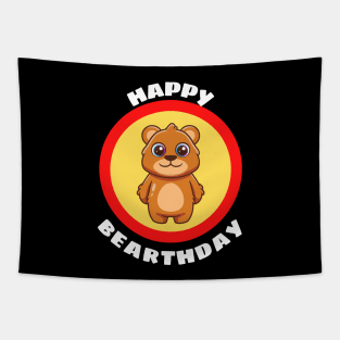 Happy Bearthday - Cute Bear Birthday Pun Tapestry