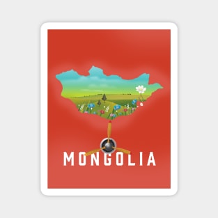 Mongolia Map travel poster Magnet