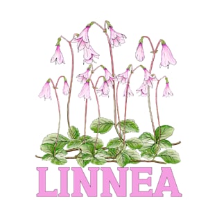 Nordic Wildflower Linnea Twinflower Pretty Pink Flowers floral T-Shirt