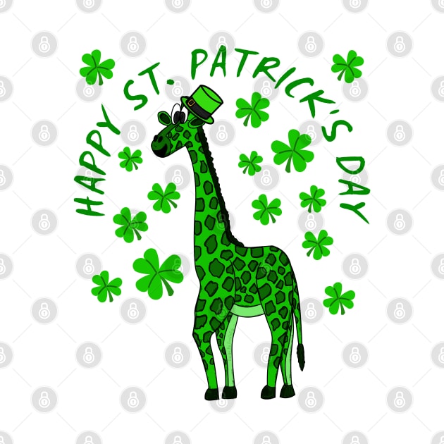 Happy St. Patrick's Day 2022 Giraffe Wildlife Lover by doodlerob