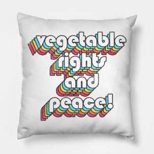 Vegetable Right & Peace / Vintage Faded Style Design Pillow