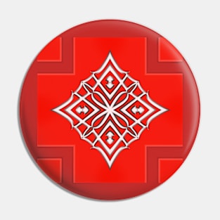 Bright Red Kaleidoscope Pattern (Seamless) 21 Pin