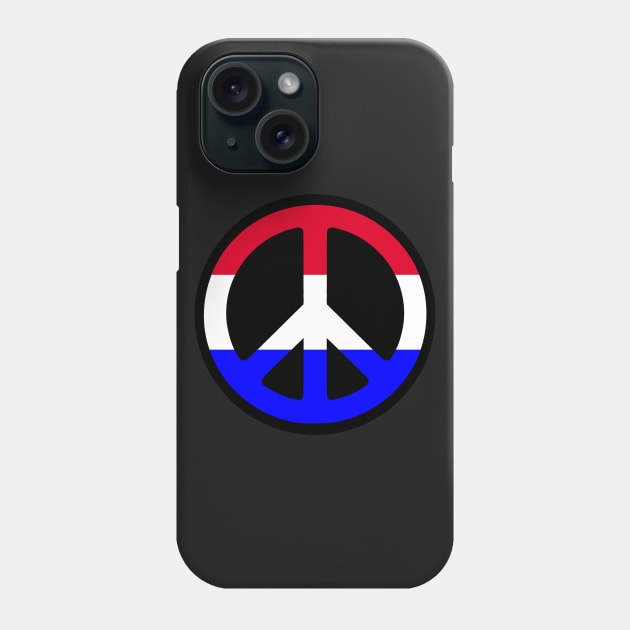 Peace Sign  - RED WHITE & BLUE Phone Case by BobbyG