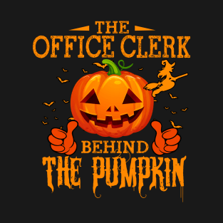 Mens The CHEF Behind The Pumpkin T shirt Funny Halloween T Shirt_OFFICE CLERK T-Shirt