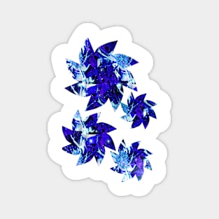 Abstract Blue Flower Pattern Magnet