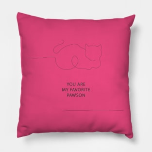 🐾🎨 Feline Connection: "You Are My Pawson" in Minimalist Elegance 🖤🐱 Pillow