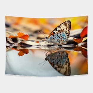 Butterfly Water Nature Serene Tranquil Tapestry