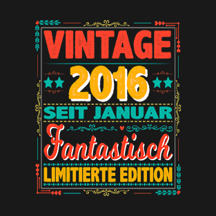 Januar 2016 Vintage Fantastisch 8 Jahren Mann Frau Geburtstag T-Shirt