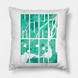 Montreal, Canada City Map Typography - Watercolor Pillow