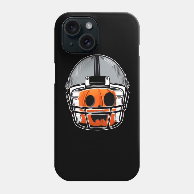 Pumpkin Wearing Football Helmet Halloween Costume Phone Case by justiceberate