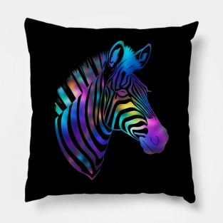 Purple abstract zebra head Pillow