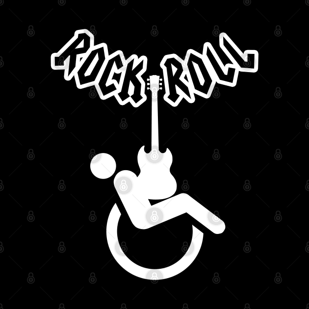 Wheelchair humor rock and roll logo by TMBTM