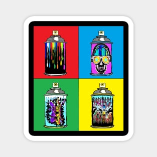 pop art cool spray graffiti 4 colours Magnet