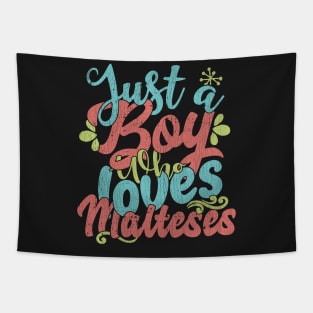 Just A Boy Who Loves Malteses dog Gift product Tapestry