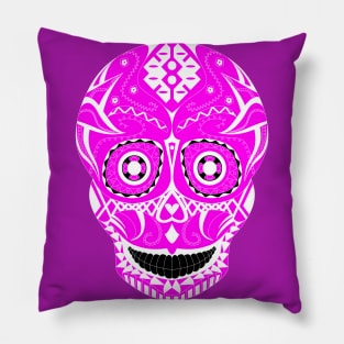 pink catrina sugar skull ecopop Pillow