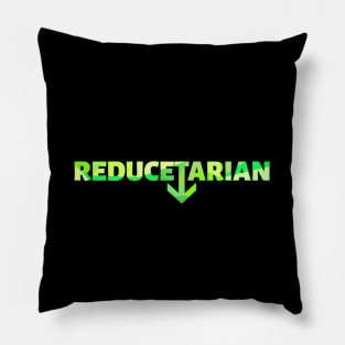 Reducetarian with an arrow made up of green shade chunks Pillow