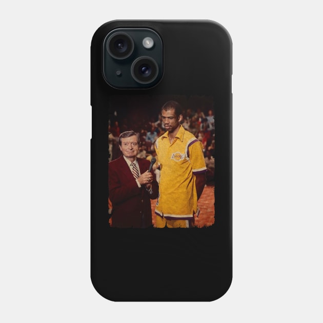 Kareem Abdul Jabbar in an Interview with The Legend Chick Hearn Phone Case by Wendyshopart