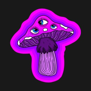 Purple Mushroom Sees All T-Shirt