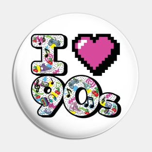 I Heart 90s Pin