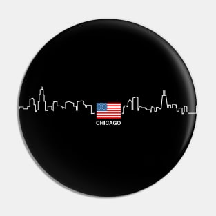 Chicago Skyline American Pride Pin