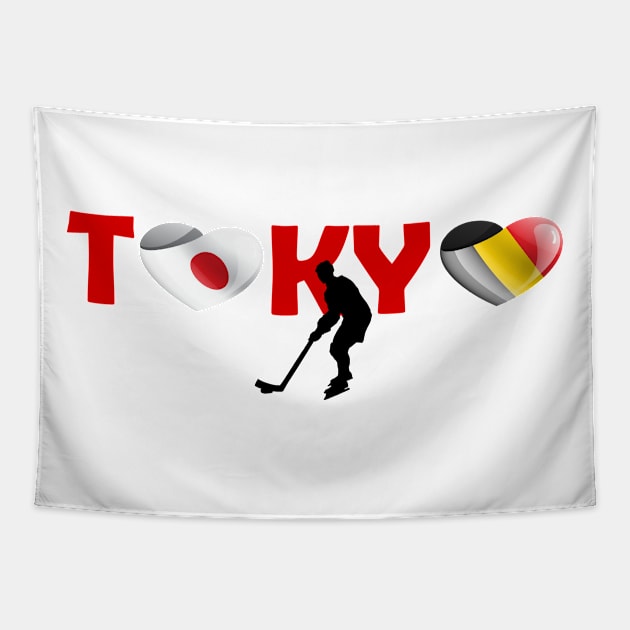 Hockey in Tokyo - team Belgium (BE) Tapestry by ArtDesignDE