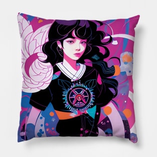 Colorful vibrant girl Pillow