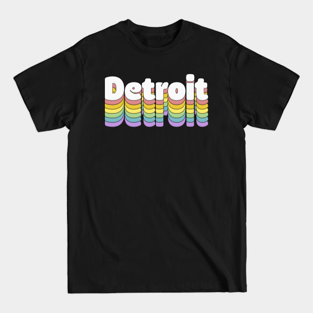 Disover Detroit, Michigan // Retro Typography Design - Detroit - T-Shirt