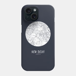 New Delhi, India City Map - Full Moon Phone Case