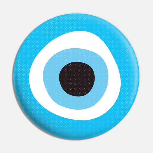 Evil Eye Symbol Light Blue Cyan Pin by Inogitna Designs