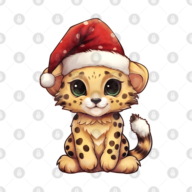 Cheetah in Santa Hat by Chromatic Fusion Studio