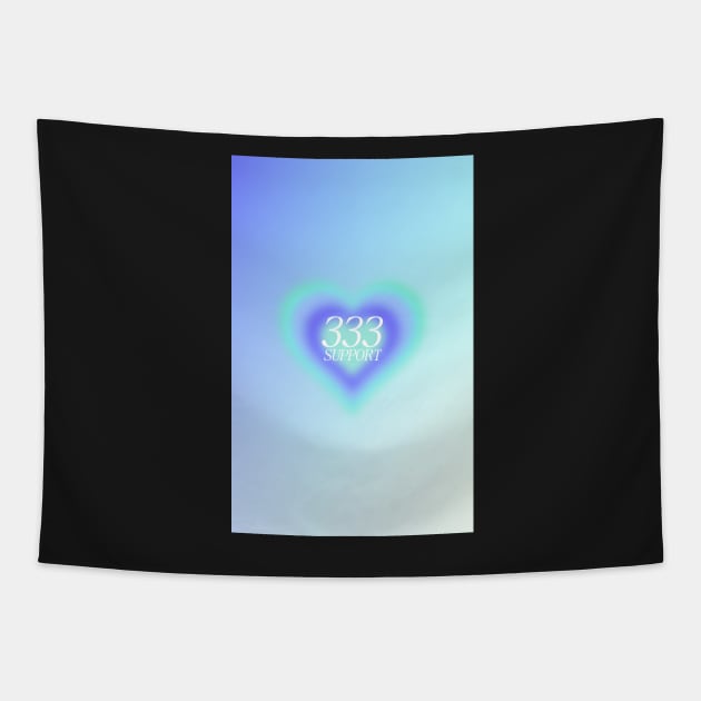 Angel Number 333 Heart Aura Tapestry by mystikwhale