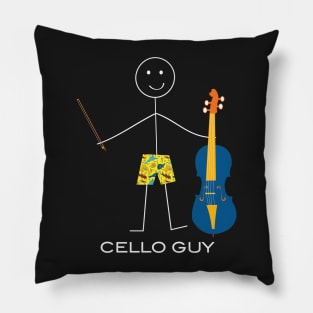 Funny Mens Cello Guy Pillow