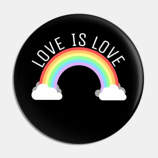 Love Is Love White Pin