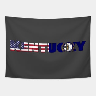 Kentucky State Flag/American Flag Logo Tapestry