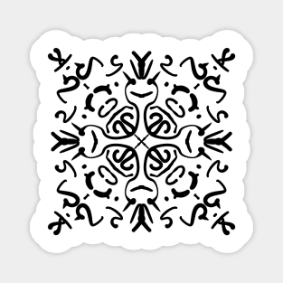 Black and White Tribal Print Magnet